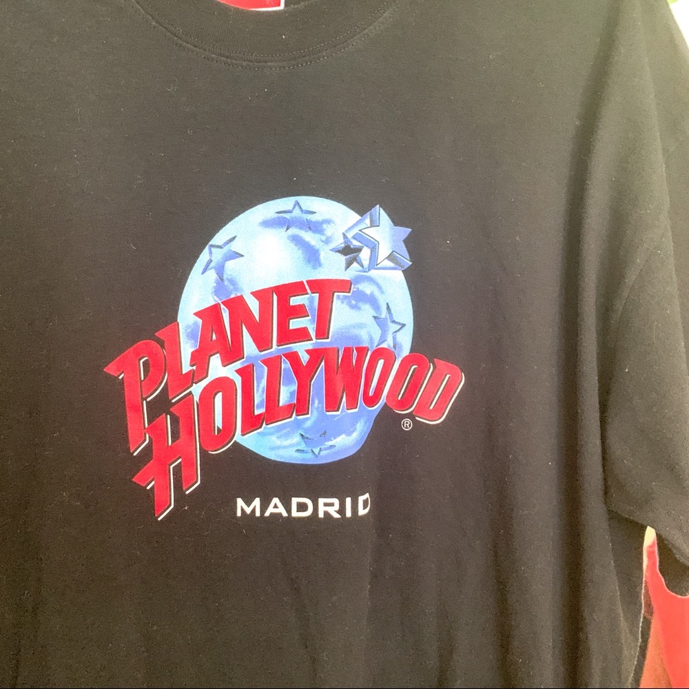 PLANET HOLLYWOOD MADRID Black T-Shirt - Picture 2 of 3